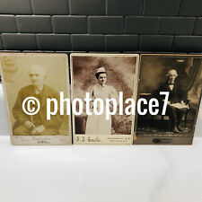 3 Antique Photo Portraits Cabinet Photo Card Nurse Businessman Photograph picture