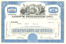 Loew's Theatres, Inc. - Stock Certificate - Entertainment Stocks & Bonds picture