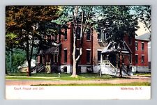 Waterloo NY-New York, Court House and Jail, c1907 Vintage Souvenir Postcard picture