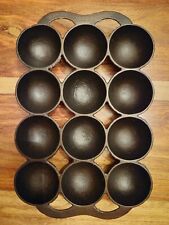 Gem Pan No. 9, Gate Marked Muffin Pan, 12 Golf Ball cups, Circa Pre 1890 picture