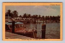 Fort Myers FL-Florida, Municipal Yacht Basin, Antique, Vintage Souvenir Postcard picture
