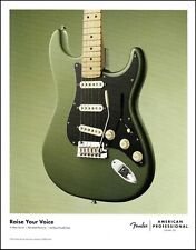 Fender American Professional Series Army Green Stratocaster guitar ad print picture