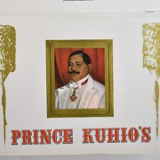 May 1969 Prince Kuhio's Cafe Restaurant Menu Ala Moana Center Honolulu Hawaii picture