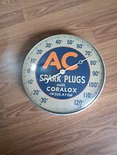 Original Vintage AC Spark Plugs Coralox Insulator Thermometer Garage Chicago USA picture