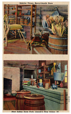 New Salem IL Berry-Lincoln Store Interior View 1939 Vintage Linen Postcard picture