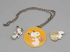 Vtg 1958 Snoopy Pendant  United Features Syndicate Happiness Is & 2 Vtg Pins picture