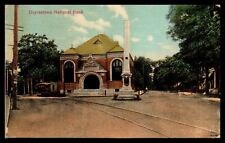Early 1900s Postcard. Doylestown National Bank. Pennsylvanin. Street Car. picture