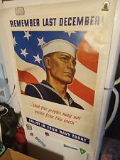 1942 Remember Last December Enlist In Your Navy Today Poster John Falter Linen picture