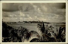 RPPC Sailing ship unknown tropical location 1926-1940s real photo postcard picture