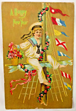 Vintage 1908 Post Card: A Happy New Year picture