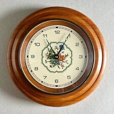 Round Pitch Pine Wall Clock John Hall Cabinet Maker English Vintage 1990s Rare picture