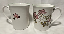 Staffordshire Fine Bone China Fluted Mug Floral Pattern 12oz (Lot of 2) picture