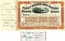Puget Sound and Alaska Steamship Co. issued to Martha L Colby- Stock Certificate picture