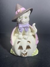 Lenox Hocus Pocus Witch Cat on Pumpkin Jack O Lantern Halloween Figurine picture