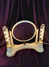 1940's Art Deco Glam Lighted Bel Ayre Makeup Mirror-Two Sided Flip Mirror WORKS picture