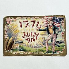 Antique Embossed Postcard America Patriotic Uncle Sam Eagle July 4th Germany picture