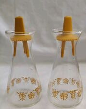 Vintage Corelle Pyrex Butterfly Gold Salt  Pepper Shakers 4.5