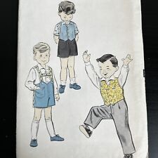 Vintage 1950s Advance 8216 Boys Shirt Pants + Suspenders Sewing Pattern 3 CUT picture