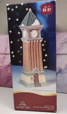 Holiday Time Christmas Clock Bell Tower Village Collectible  picture