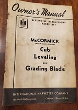 IH International McCormick Cub Leveling & Grading Blade OWNERS MANUAL  ORIGINAL picture