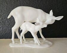 Noritake Mother's Day Deer Figurine White Porcelain Doe & Fawn EUC picture