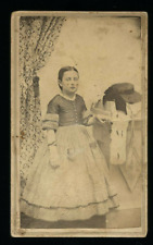 1860s CDV Little Girl Hat on Table, ID'd on Back as A. Lovejoy picture