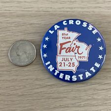 1971 La Crosse Wisconsin Interstate Fair Pinback Button #41027 picture