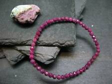 Ruby Genuine Bracelet ~ 7 Inches ~ 4mm Facetted Beads picture
