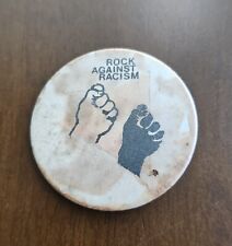 Vintage Rock Against Racism Pin Black & White 2.25