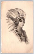 Postcard Schlesinger Bros American Indian Woman Indigenous c1911   1X picture