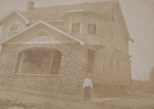 Antique Real Photo Post Card Man Standing in Front Of Home picture