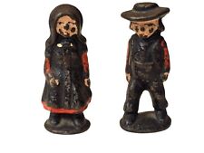 Vintage Cast Iron AMISH Mennonite BOY & GIRL Children Figurines 2