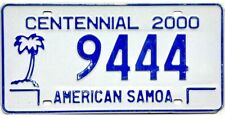 *BARGAIN BIN*  2000 Base American Samoa License Plate #9444 picture