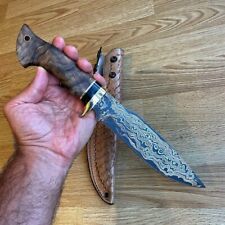 REAL DAMASCUS Made Bowie Knife Walnut & Ebony Wood Handle 150 Layers Blacksmith picture
