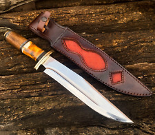 Premium Custom Handmade J2 Steel Bowie Hunting Knife Bone & Wood Handle & Sheath picture