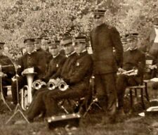 C.1910s RPPC Orchestra Band In Uniform. Outdoor Concert. Faceless Butler. picture