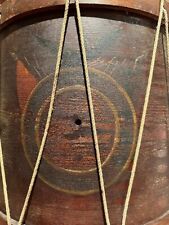 Antique Civil War Drum from Boston original ropes, leather and painting . picture