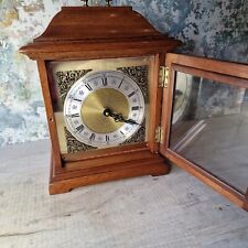 Vintage Wooden Mantle Clock With Chimes. Made In Germany Antique Retro Clock picture