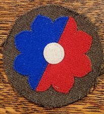 Original WWI 9th Infantry Division ALL-SEWN 4 Piece Woolie Patch / BEAUTY picture