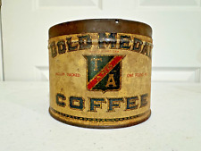 Antique Gold Medal Tin Litho 1LB Coffee Can 1929 VERY Hard to Find Mansfield OH picture