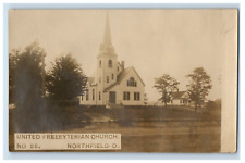 c1910 RPPC Real Photo United Presbyterian Church. Northfield O. Postcard P172E picture