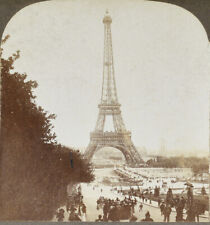 c1890s-1900s Eiffel Tower Full View Paris, France Stereoview Card Universal View picture