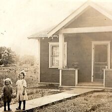 c1910s Iowa Cute Girls House RPPC Photo Central Post Card Outhouse Waterloo A77 picture