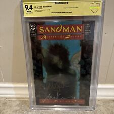 Sandman #8 CBCS 9.4 WP Signed By Neil Gaiman & Dave McKean  -1st Death App picture