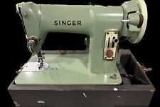 Vintage Singer RFJ8-8 Green Portable 185J Sewing Machine With Case (see Video) picture