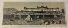 1886 magazine engraving~ FORT WILLIAM HENRY HOTEL, Sailing on Lake George- NY picture