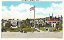 CHEHALIS, WA  Washington    CIVIC CENTER & STREET SCENE  c1920's Postcard picture