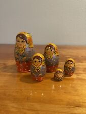 Vintage Russian Wooden Matryoshka nesting dolls in lovely, beautiful condition picture