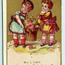 c1880s Syracuse, Salina St., New York Mrs. L. Lacy Fancy Goods Trade Card NY C16 picture