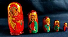  VIRGIN MARY JESUS CHRIST AUTHENTIC RUSSIAN MATRYOSHKA NESTING DOLLS SIGNED picture